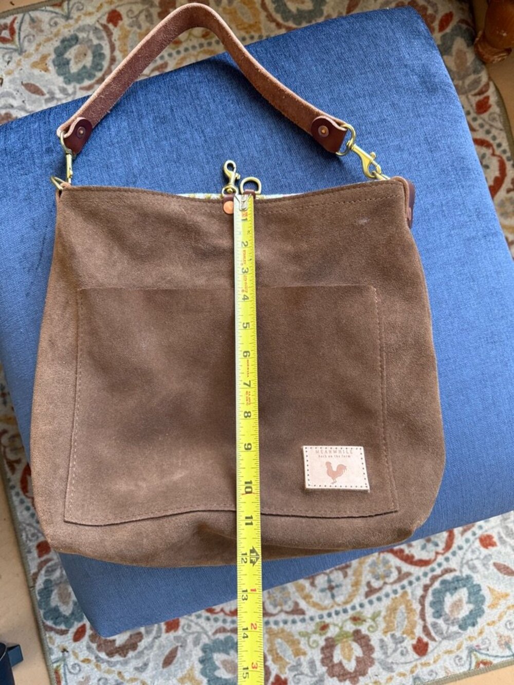 Chocolate Suede Carry All - Picture 5 of 6